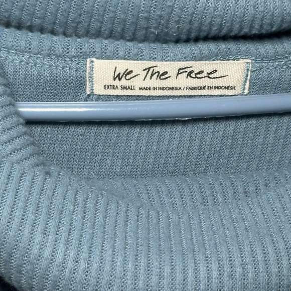 We The Free People Cozy Pointelle Knit Cowl Neck Slouchy Cross Back Sweater XS - Picture 2 of 15